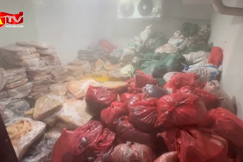 Kho lạnh tối tăm, chứa 10 tấn nội tạng "bẩn" chuẩn bị tiêu thụ