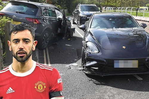 Bruno Fernandes gặp tai nạn trên đường đến sân tập MU