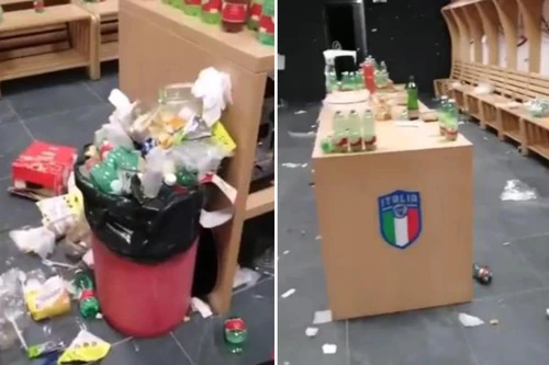 Phòng thay đồ tuyển Ý 'như bãi rác' sau cú sốc mất vé World Cup 2022