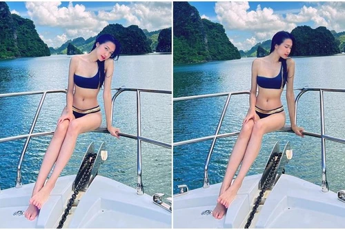 Bạn gái Đoàn Văn Hậu khoe dáng ngọc với bikini trên du thuyền