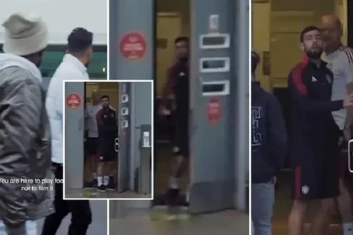 Bruno Fernandes tức giận chửi đồng đội trên sân tập MU
