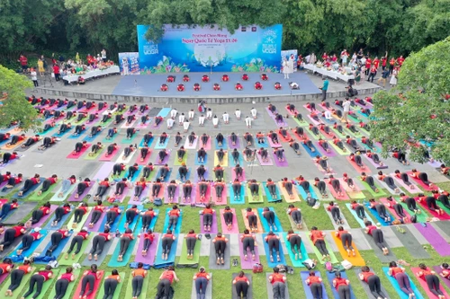 Hơn 1.000 người đồng diễn ở Festival Yoga Hà Nội 2022
