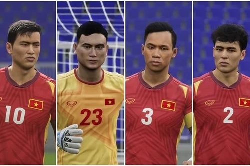 Cận cảnh gương mặt Quang Hải, Văn Lâm... cùng tuyển Việt Nam trong PES 2022