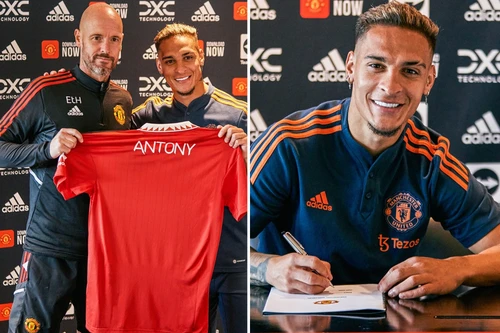 Tân binh 100 triệu euro Antony tươi rói ra mắt MU