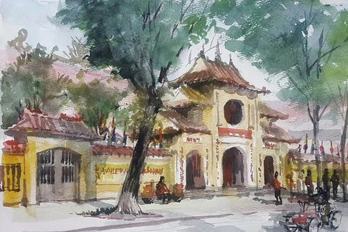 Hà Nội dịu dàng, thương nhớ trong tác phẩm ký họa