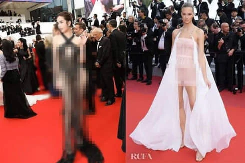 [Ảnh] Loạt "mỹ nhân vô danh" mặc đồ phản cảm trên thảm đỏ LHP Cannes 2019