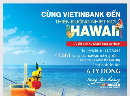 Du lịch Hawaii miễn phí cùng VietinBank