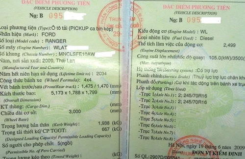 Tràn lan giấy đăng kiểm giả