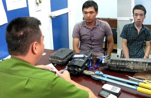 Bắt quả tang trộm cắp cáp viễn thông giữa đường Chùa Bộc
