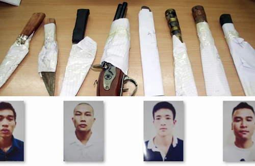 Bắt 4 tên côn đồ bảo kê cầm dao đánh trả công an