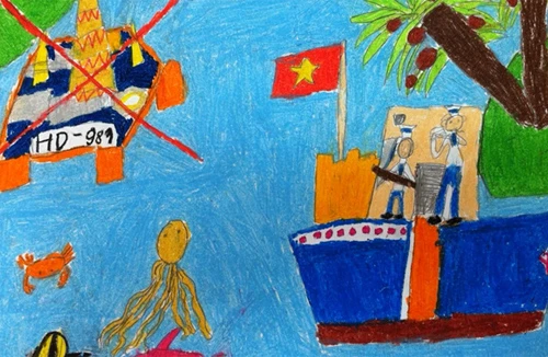 Tấm bản đồ gửi tặng các chiến sỹ Trường Sa