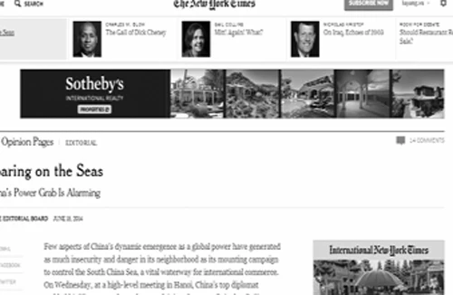 Thời báo New York: “Sư tử” Trung Quốc đang đe dọa hòa bình ở Biển Đông