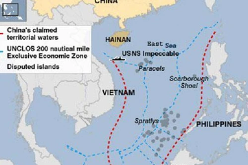 Mỹ phản bác “đường lưỡi bò” Trung Quốc đơn phương đưa ra tại biển Đông