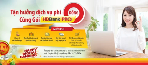 Tận hưởng loạt đặc quyền ưu đãi cùng tài khoản HDBank Pro