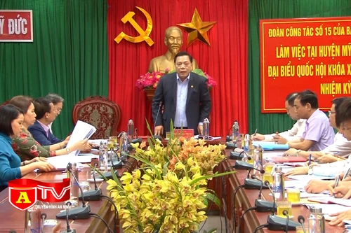 Đoàn công tác số 15 - Ban Thường vụ Thành uỷ Hà Nội làm việc với huyện Mỹ Đức về công tác bầu cử