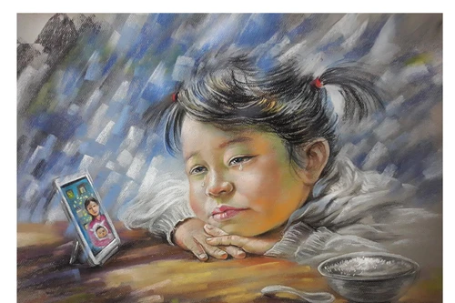 Rưng rưng nét vẽ trẻ mồ côi trong đại dịch