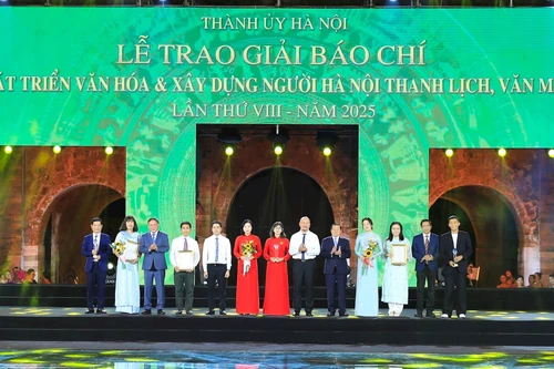 Trao Giải báo chí về phát triển văn hóa và xây dựng người Hà Nội thanh lịch, văn minh lần thứ VIII - năm 2025