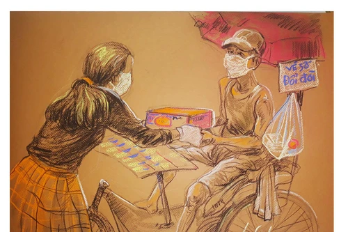 Tình người Sài Gòn trong đại dịch qua những nét vẽ 