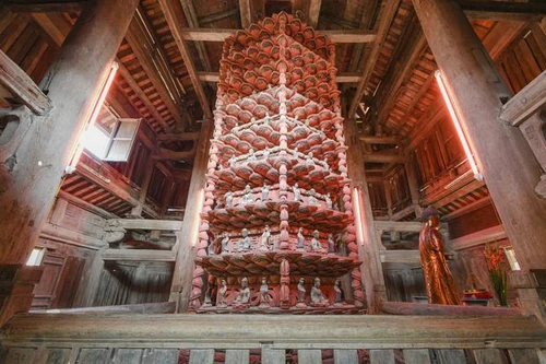 Tòa Cửu phẩm liên hoa chùa Bút Tháp được công nhận là Bảo vật quốc gia