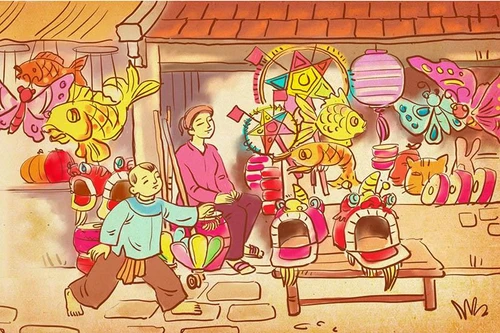  Phỏng dựng mâm cỗ Trung thu truyến thống của người Hà Nội đầu thế kỷ 20