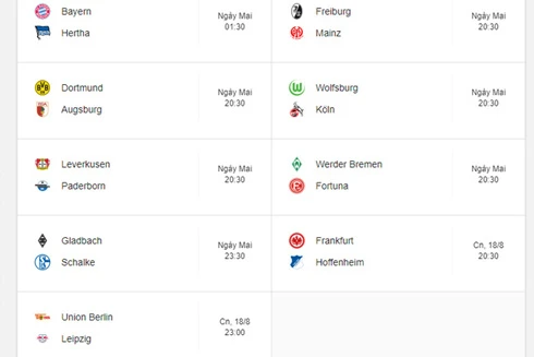 [ẢNH] Lịch thi đấu vòng 1 Bundesliga 2019-2020: Bayern đón tiếp Hertha trên sân nhà