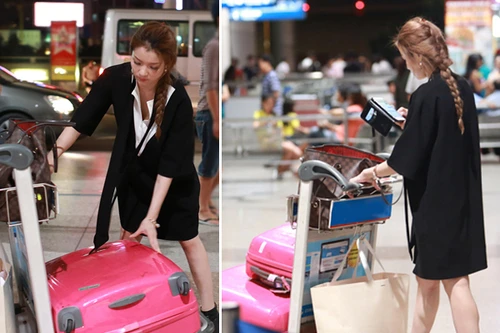 Bắt gặp Thủy "Top" một mình lủi thủi ở sân bay