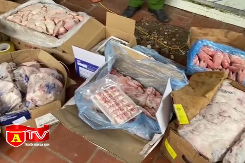 Đột kích kho hàng, phát hiện gần 3 tấn thịt đông lạnh không rõ nguồn gốc 