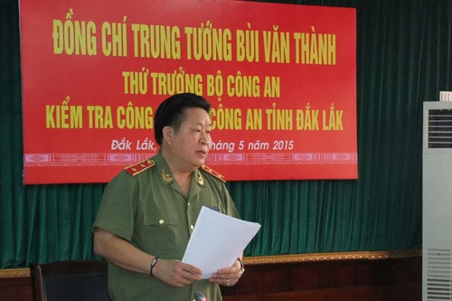 Thứ trưởng Bùi Văn Thành kiểm tra tình hình công tác tại Công an tỉnh Đắk Lắk