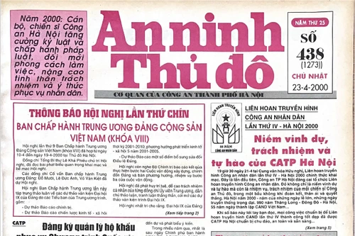 Báo An ninh Thủ đô số 01273, ngày 23/4/2000