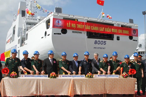 Hạ thủy tàu cảnh sát biển hiện đại: Tăng cường thực thi pháp luật trên biển, bảo vệ ngư dân