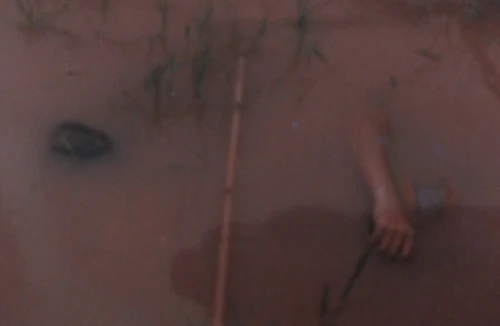 Xác nạn nhân trước khi được vớt lên