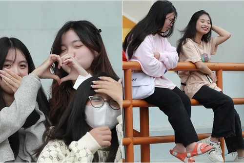 Muôn vẻ đáng yêu của fan nữ bóng đá học sinh Hà Nội