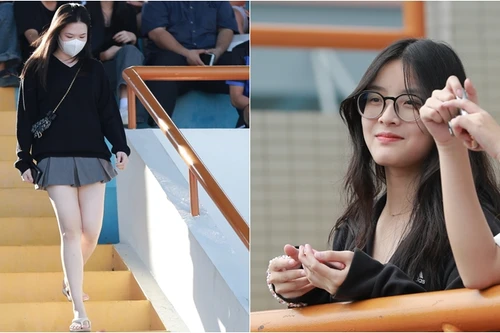 Những cổ động viên xinh đẹp trên khán đài sân Tây Hồ