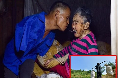 Cảm động chuyện người đàn ông cụt tay chăm sóc mẹ già liệt giường