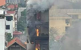 Hiện trường vụ cháy tại Yên Sở, Hoàng Mai