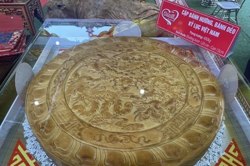 Cặp bánh nướng, bánh dẻo dâng lễ tại Lễ hội đền Trần Thái Bình xác lập kỷ lục Guinness 