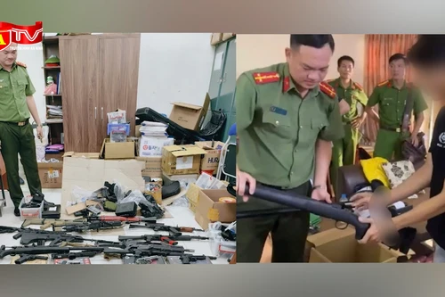 Phát hiện đối tượng rao bán 44 khẩu súng gas bắn bi nhựa, bi sắt