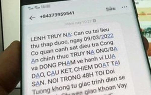 Mất 100 triệu đồng vì tin nhắn 'lệnh truy nã' giả mạo