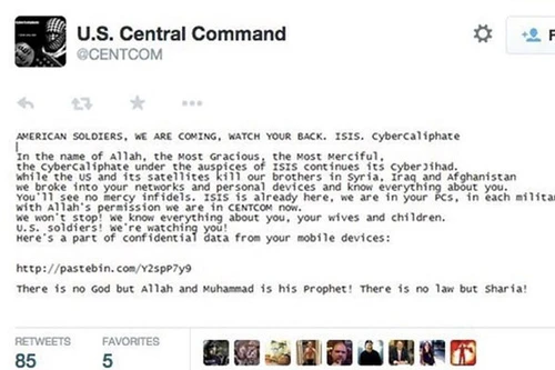 Tin tặc ủng hộ IS dọa binh sỹ Mỹ