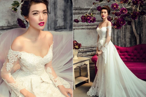Tân Á hậu Hoàn vũ Lệ Hằng tung ảnh lộng lẫy với váy cưới