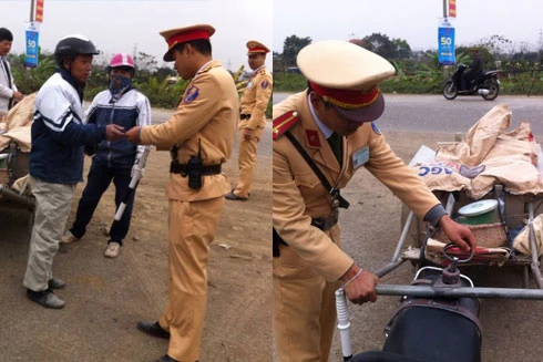 Cảnh sát giao thông Hà Nội xử lý xe cồng kềnh, tự chế: Nhổ tận gốc vi phạm 