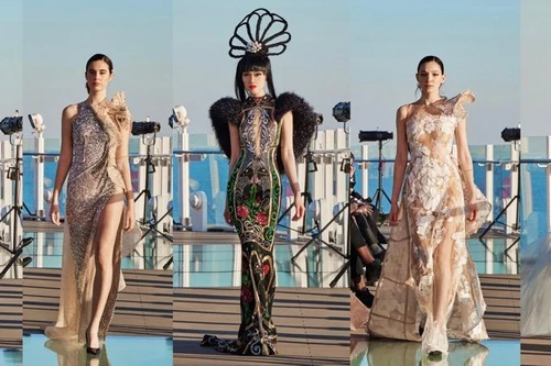 Nhà thiết kế Hoàng Hải mang trang phục Việt trình diễn trên du thuyền 5 sao tại Ý