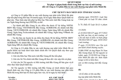 Phạt 350 triệu đồng, đình chỉ hoạt động Công ty Cổ phần Đầu tư sản xuất thương mại phát triển Minh Hà