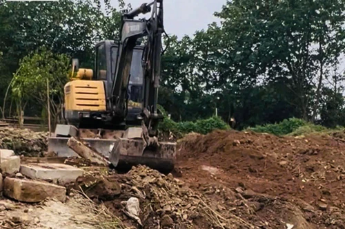 Bắt quả tang trường hợp san lấp đất trái phép tại ven sông Hồng