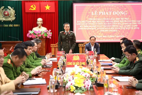 Công an tỉnh Bắc Giang phát động phong trào thi đua đặc biệt xóa nhà tạm, nhà dột hỗ trợ người có công