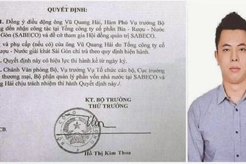 Bộ Công Thương thừa nhận có sai sót khi bổ nhiệm con trai nguyên Bộ trưởng Vũ Huy Hoàng