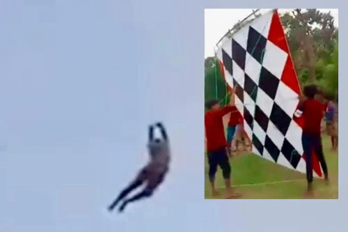 Thanh niên thả diều khổng lồ suýt chết vì bị lôi tuột… lên không trung