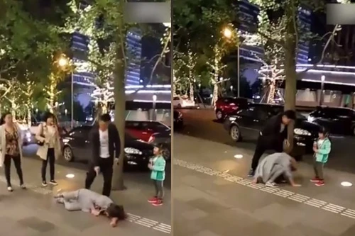 Phẫn nộ cảnh chồng đánh vợ dã man giữa phố