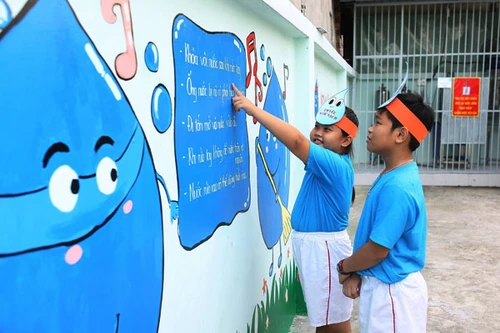 Tổng kết dự án giáo dục ý thức bảo vệ tài nguyên nước cho học sinh tiểu học 