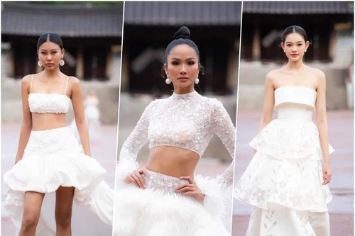 H’Hen Niê, Thạch Thu Thảo cùng dàn mẫu “cháy” hết mình dưới trời mưa rét Hàn Quốc